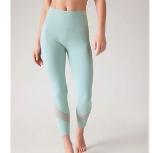 Athleta Salutation Lt. Blue Mesh 7/8 Leggings/Tights; Women’s Size Medium; NWOT